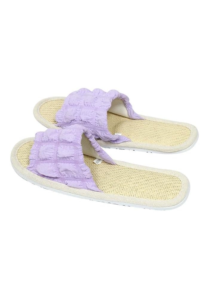 DAISO Unisex Puffy Slippers - US 4-6 / EU 35-38 - Purple - Image 2